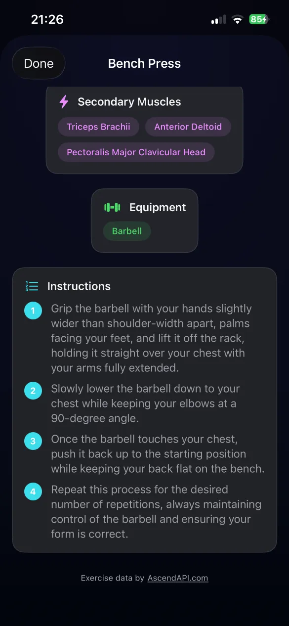 Step by step exercise instructions
